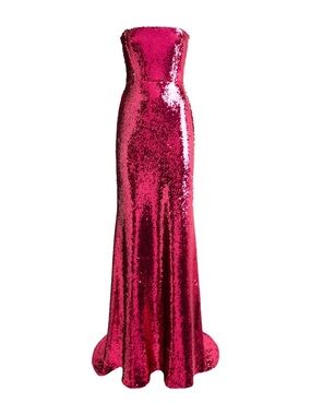 NWOT Alex Perry Sequin Strapless Gown Fuchsia Evening Gown in raspberry